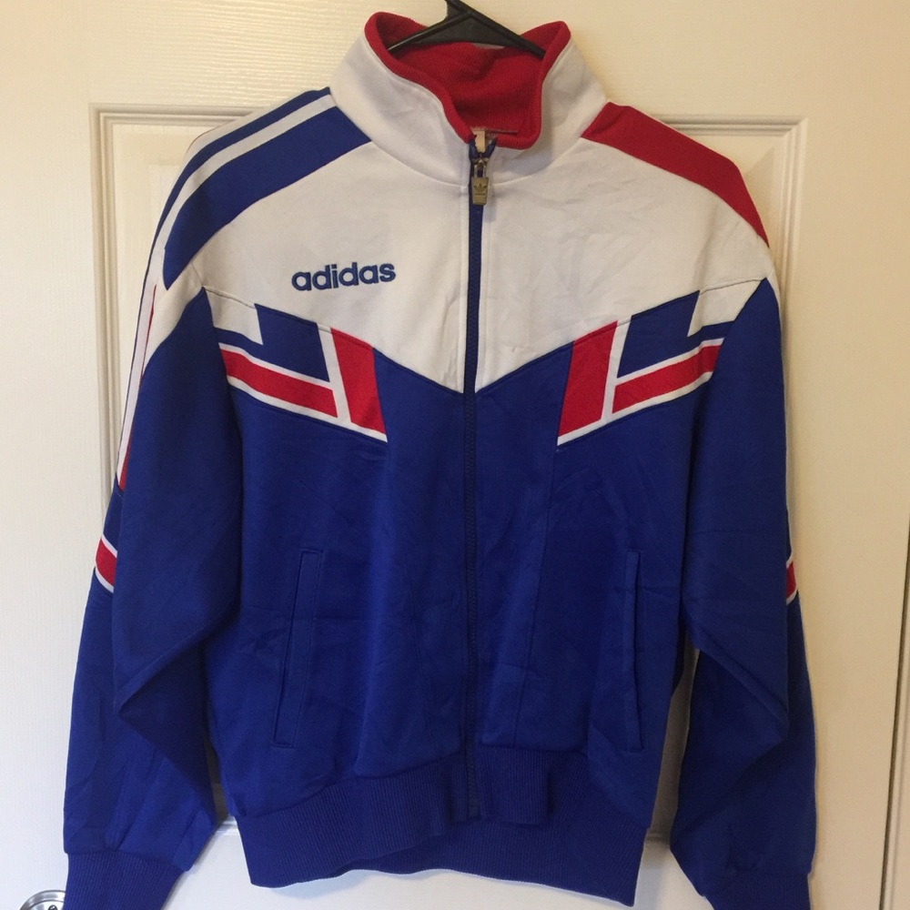 Vintage Adidas Red, White, & Blue Jacket